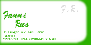 fanni rus business card